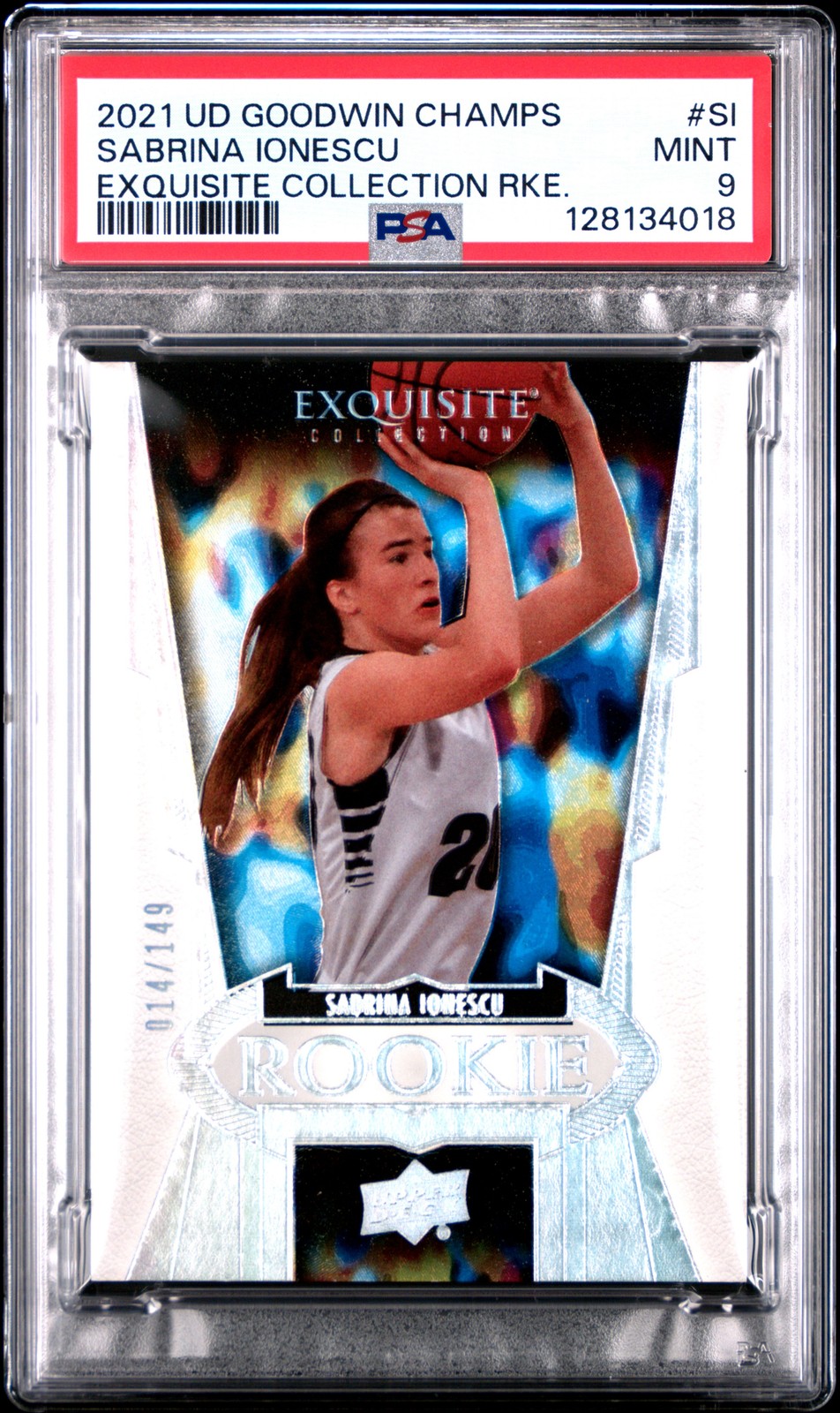 2021 GOODWIN CHAMPIONS EXQUISITE COLLECTION ROOKIES SABRINA IONESCU 14/149 PSA 9 view 1