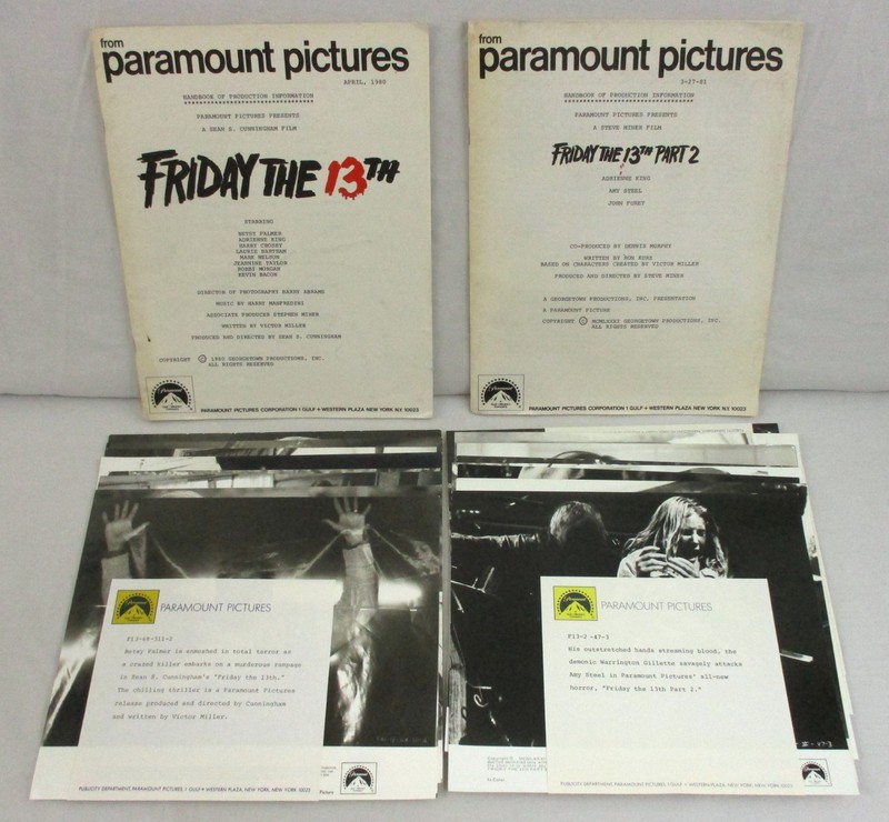 Friday The 13th Part 1 & 2 Press Kit Lot w/Promo Photos Vintage 1980-81 Presskit