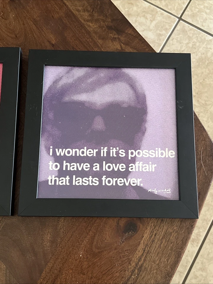 De Colección Andy Warhol Impresión Enmarcada en Madera Conjunto de 3 Citas 12x12 Arte Pop Decoración del Hogar 2008 Foto 3 de 4