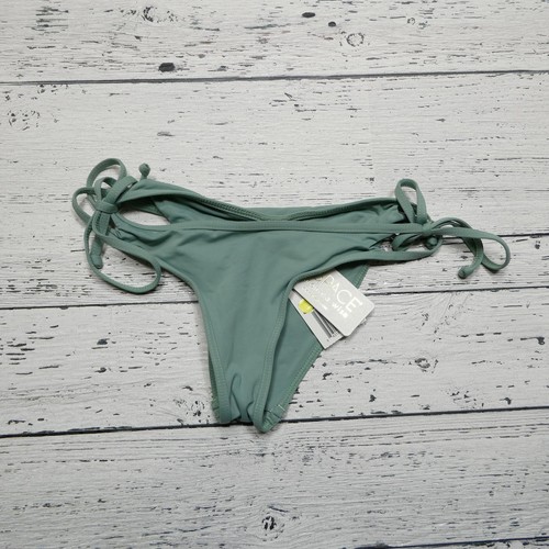 L Space Bikini Bottom Womens Extra Small Green Tie Side Swimwear Made in USA XS