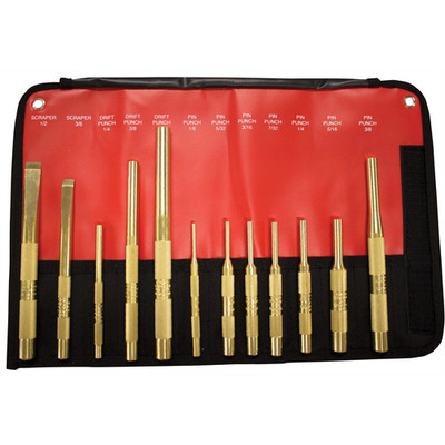 Mayhew 12PC Brass Punch & Scraper Set Display 67012
