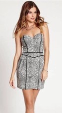Guess Strapless Snake Print Tulip Dress Woman’s Size 4