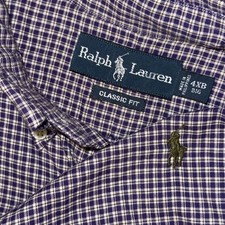 Polo Ralph Lauren Long Sleeve Button Down Oxford Men  s 4XB Purple White Plaid