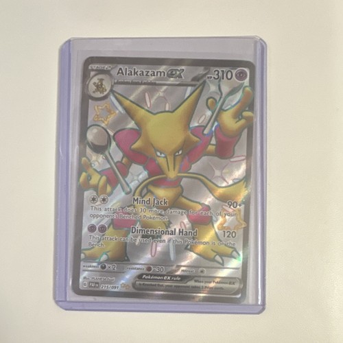 Pokémon TCG Alakazam ex Paldean Fates Shiny Rare Holo 215/091