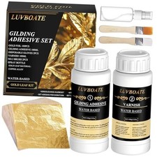 Gilding Adhesive Set, Gold Leaf Kit, 3.53oz Water Based Adhesive and 3.53oz