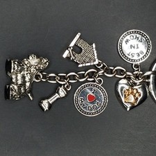 Dog Keychain Silver Charms Pet Doghouse Heart Paw Bone Accessory Key Chain