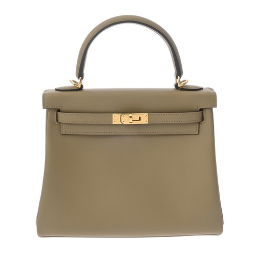 HERMES Kelly 25 Inner Stitch 2WAY Togo Vaux Swift Women Handbag