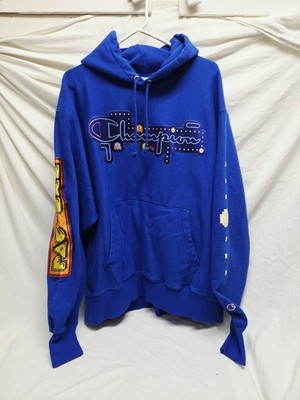 Champion Reverse Weave Pac-Man Hoodie Size Large Video Game Atari