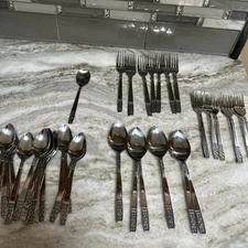 Claudia Stainless Present Flatware Mixed Lot Forks Spoons  Holiday Entertaining