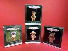 Hallmark Keepsake Ornament Miniatures Lot Of 4 Collector's Club Teddy Bears