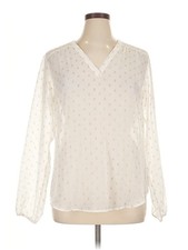 Maurices Women Ivory Long Sleeve Blouse XL