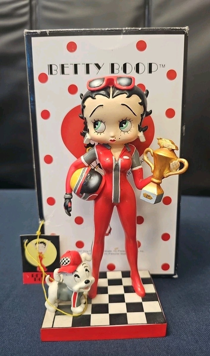 Rare Westland Giftware Betty Boop & Pudgy RACE CAR BETTY Figurine