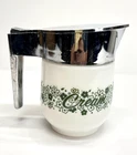 Vintage Gemco Spring Blossom Green Crazy Daisy Milk Glass Creamer with Lid USA