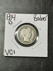 1914 D Barber Silver Dime Nice VG Very Good U.S. 10c Type Coin (Raw18810)