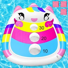 Kids Fun Pool Toys - Inflatable Cornhole Game - Unicorn Cornhole Board