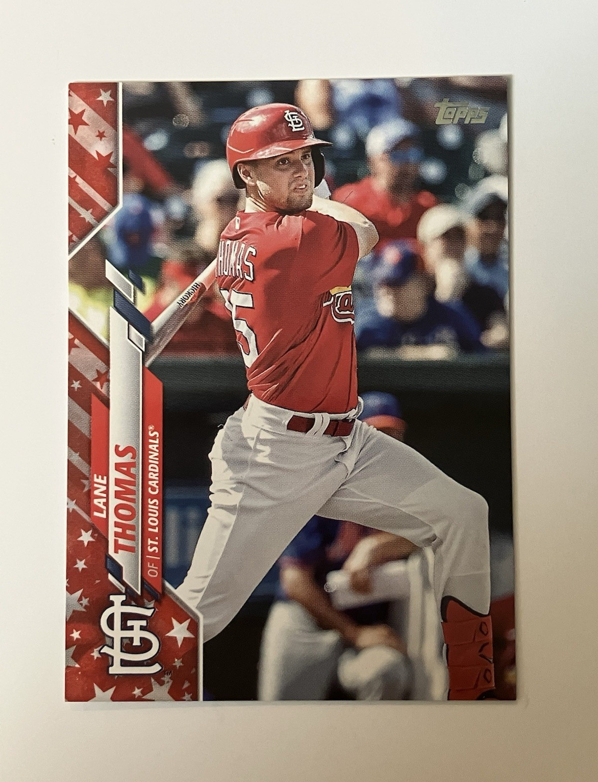 Topps 2020 Update Series Lane Thomas #U-56 Independence Day /76 Cardinals