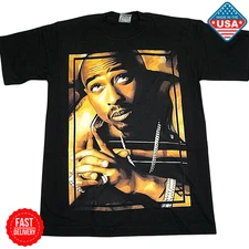 TUPAC SHAKUR T-shirt 2Pac West Coast Hip Hop Rap Tee Men's 100% Cotton New