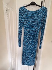L.K. Bennett Blue Animal Print Dress Size 6