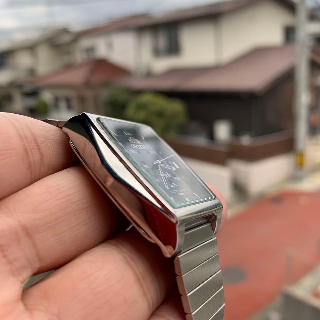 Orient Rectangular Auto Timepiece Black Dial Vint… - image 11