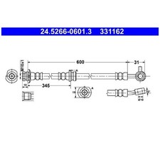 Bremsschlauch vorne rechts für Nissan Qashqai 1 J10 2 J11 | 24428318