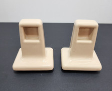 Vtg. Beige Ceramic Wall Mount Tile-in Bathroom Kitchen Towel Bar Holder