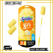 Swiffer Duster Heavy Duty Starter Kit 3 Ft Extendable Handle + 3 Refills