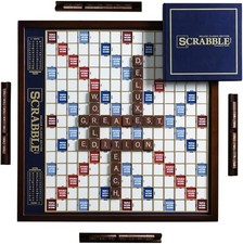 Winning Solutions Scrabble Deluxe Wooden Edition with Rotating Game Board