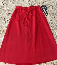 VTG Panther Skirt 12 Red A-Line NWT Deadstock ILGWU Union Made USA Travel Fabric