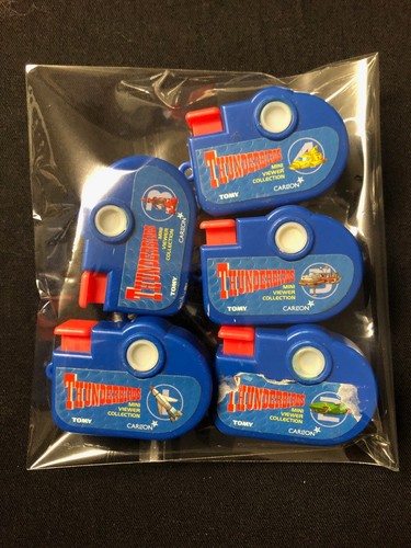 Tomy Capule Toys THUNDERBIRDS MINI VIEWERS-RARE Full Set 5 (1999) CARLTON MEDIA - Picture 2 of 8
