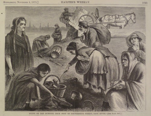 KIPPSTELLE FUSS DER GOUVERNEUR STREET NEW YORK HARPER’S WEEKLY 1871 - Bild 1 von 2