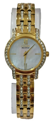 B023-S083346 CITIZEN ECO-DRIVE PEARL DIAL STAINLESS STEEL WOMEN'S WATCH B1-25