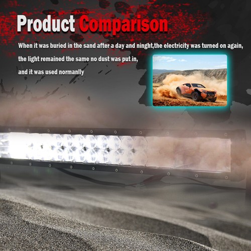 52 inch LED Light Bar Curved Flood Spot Combo Truck Roof Driving 4x4 4WD Offroad - Picture 11 of 12