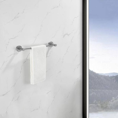 Unbranded Towel Bar Set 6-Piece Wall Mounted Bathroom Aluminum Hardware Gray - Picture 4 of 7