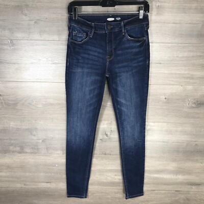 Old Navy Women's Size 4 Rockstar Super Skinny Jeans Mid Rise Dark Wash