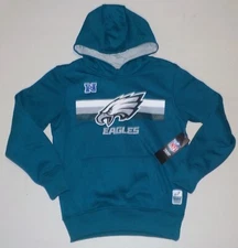 PHILADELPHIA EAGLES HOODED SWEATSHIRT HOODIE YOUTH S M L GREEN POLYESTER NWT