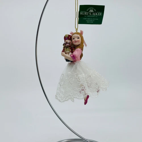 Kurt Adler The Nutcracker Suite Clara Girl Holding Nutcracker Ornament - Thumbnail 2