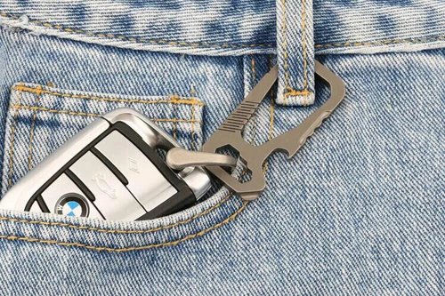 Outdoor Titan TC4 Schlüsselanhänger Karabiner Flaschenöffner Tragbar Multi EDC Werkzeug - Bild 9 von 12
