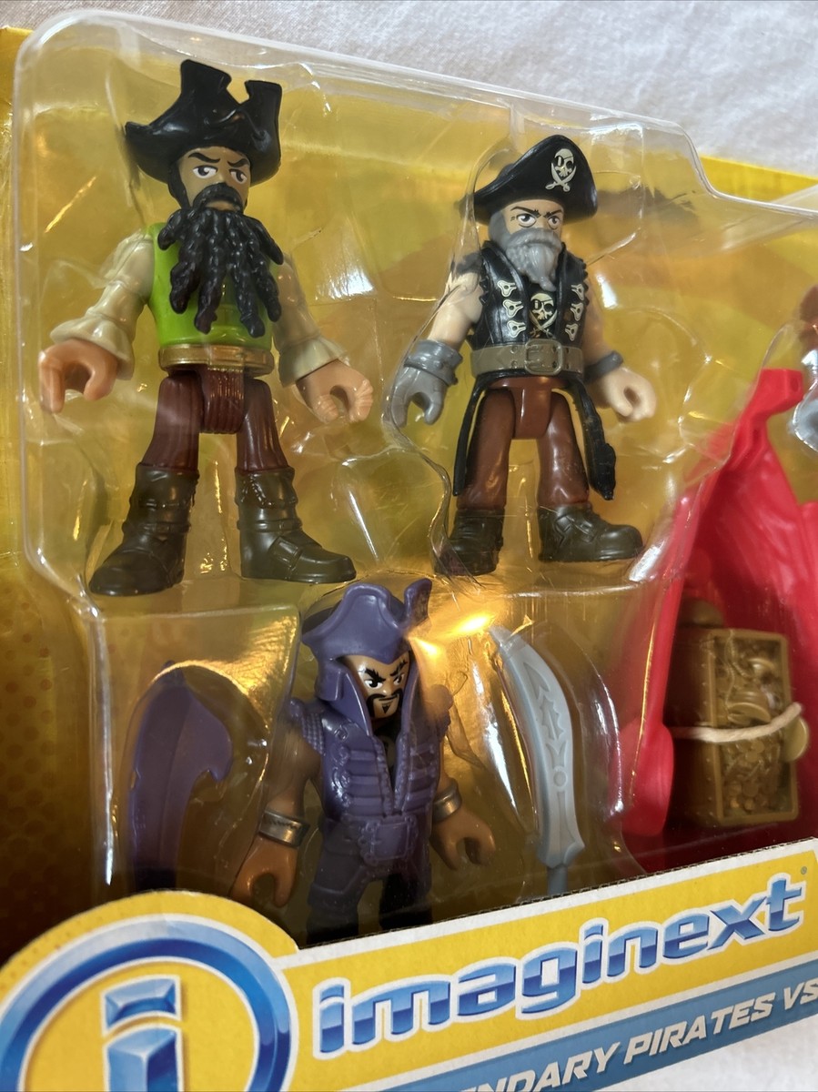 Imaginext Legendary Pirates Vs. Sharks 6 Figure Set Red Boat