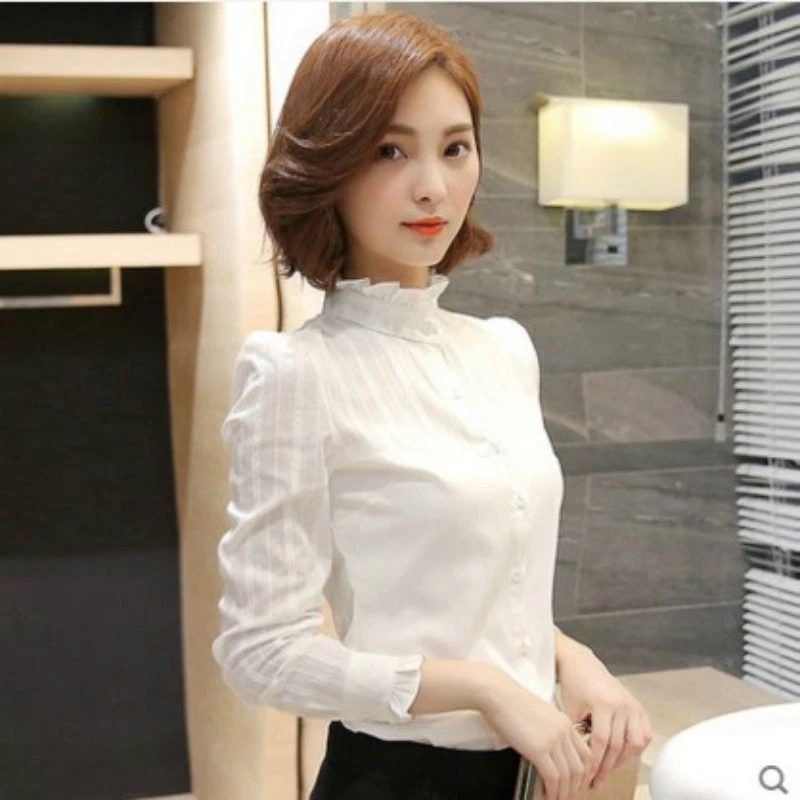 High ruffle hotsell collar blouse