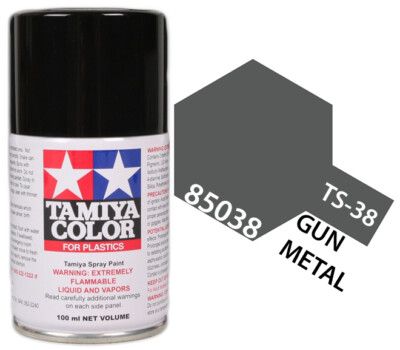 Tamiya 85038 TS-38 Gun Metal Lacquer Spray Paint 100ml - US