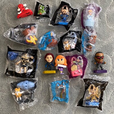 McDonald's Happy Meal Toys lot 16 figures Marvel Eternals Sonic Yoshi Luca