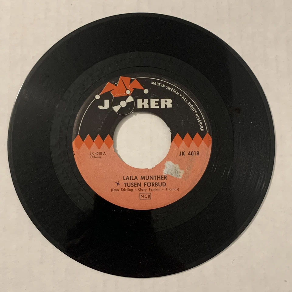 Laila Munther Tusen Förbud Den Enda Låt Vi Kan Vinyl 7 Inch Single Joker Sweden - Image 2 of 4