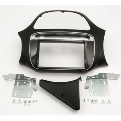 Fiat Punto EVO from 2012 double 2-DIN radio bezel mounting frame radio bezel black