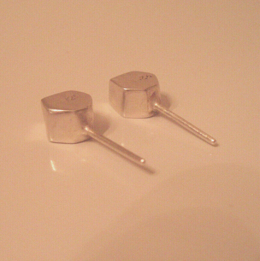 STUD Earrings-Marked 925 Solid Sterling OCTAGON-3… - image 2