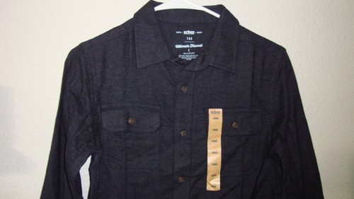 Urban Pipeline Shirt Ultimate Flannel Black Plain Long Sleeve Boys Large 14/16 - Picture 2 of 8