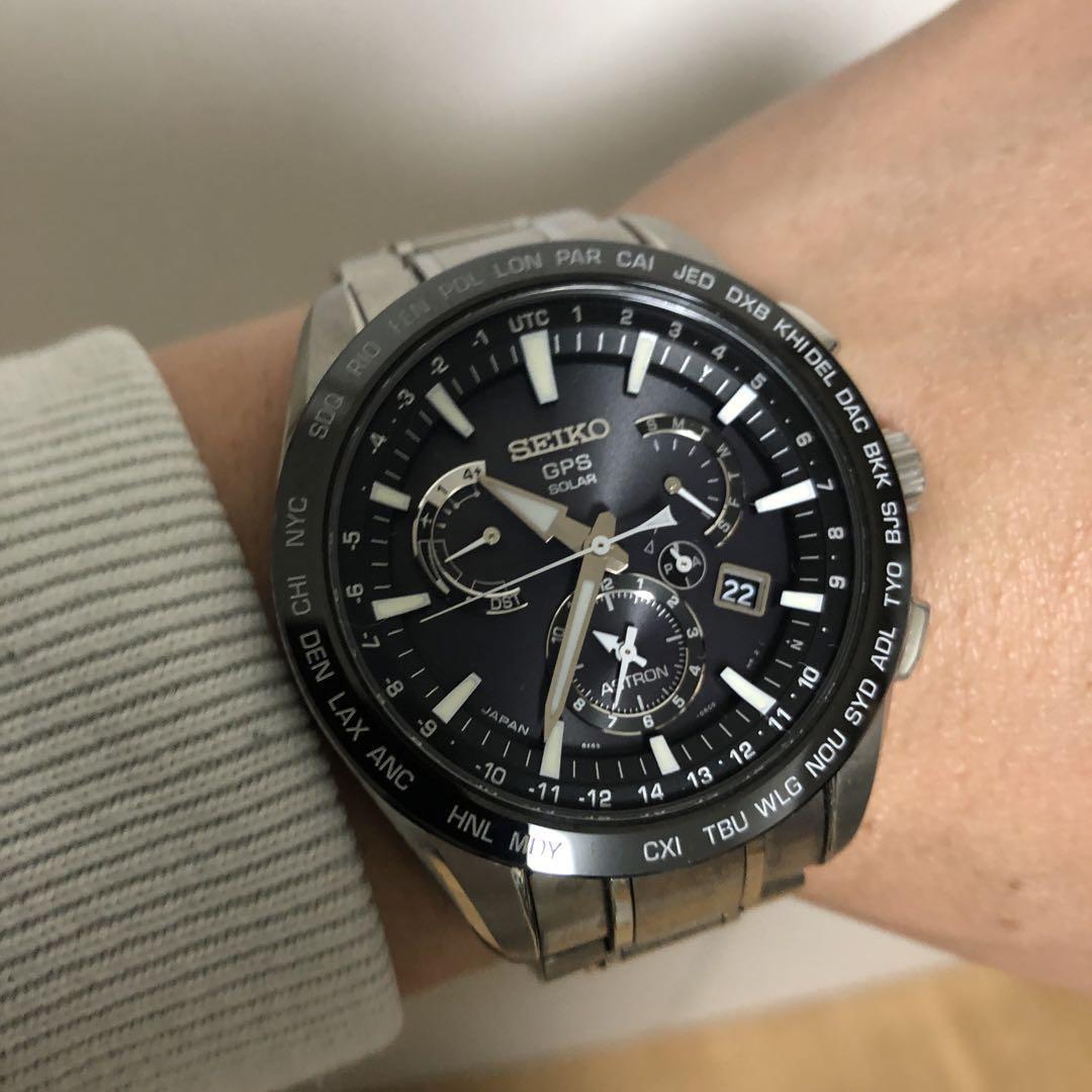 Seiko Astron 8X53 GPS Day Date Ceramic St.Steel Black Silver