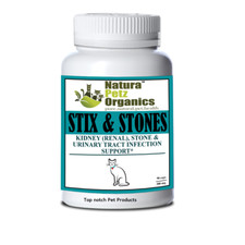 Natura Petz Organics STIX  STONES Kidney Stone Urinary Tract CATS 90 Capsules
