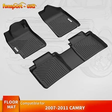 Floor Mat Liner for 2007-2011 Toyota Camry 3D Molded TPE Rubber All Weather