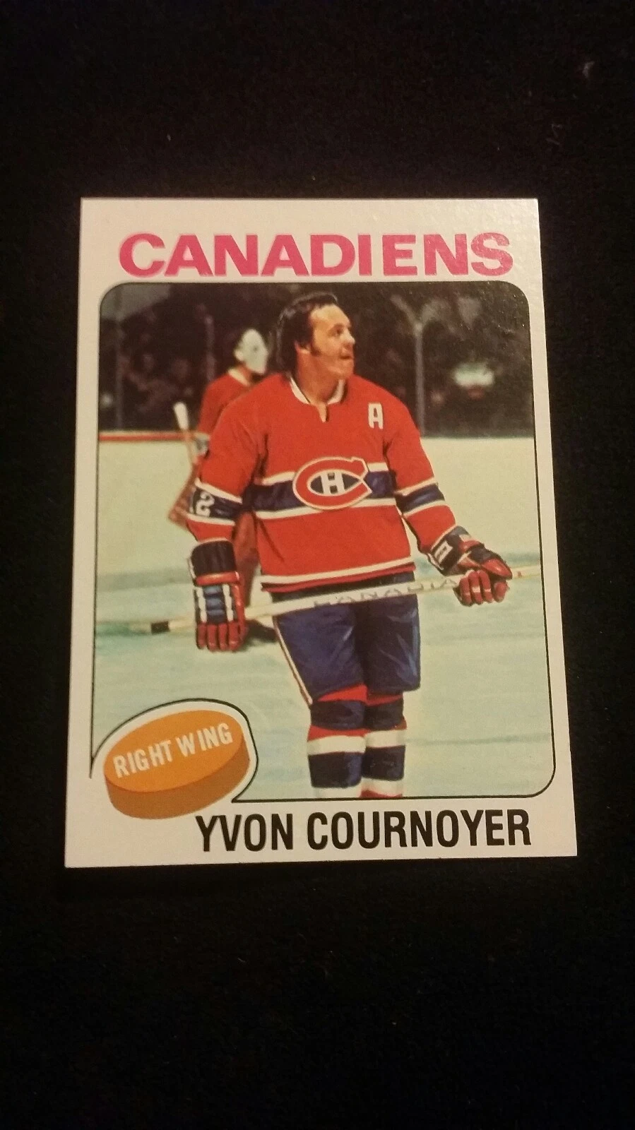 1975-76 Topps #70 Yvon Cournoyer Montreal Canadiens Hockey Card vault BLANK BACK