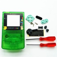 GBC Nintendo Game Boy Color Housing Shell Screen Clear Green Pikachu USA 